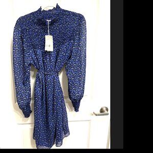NWT Boden holiday dress, US 10, blue patterned